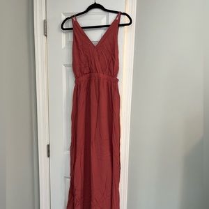 Lulus Open Back Maxi Dress - rusty rose